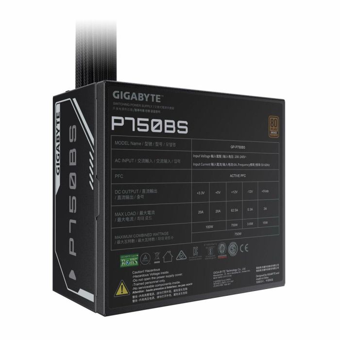 GIGABYTE P750BS unidad de fuente de alimentación 750 W 20+4 pin ATX Negro 7 GIGABYTE P750BS unidad de fuente de alimentación 750 W 20+4 pin ATX Negro 7