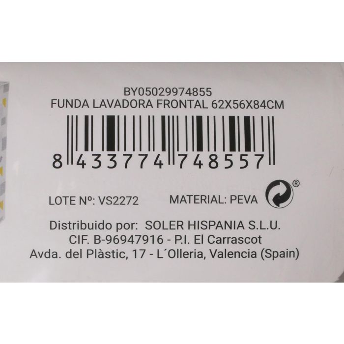 Funda para lavadora frontal 62x56x84 cm - Confortime (18 Unidades) 10 Funda para lavadora frontal 62x56x84 cm - Confortime (18 Unidades) 10
