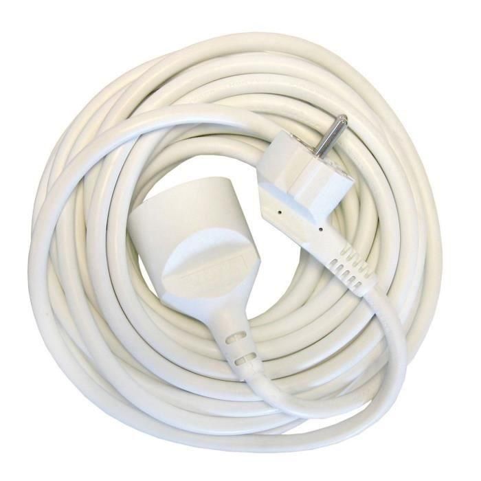 Chacon HO5VVF Cable Alargador 3 x 1,5 mm² - 10 m - Blanco para Electrodomésticos 1
