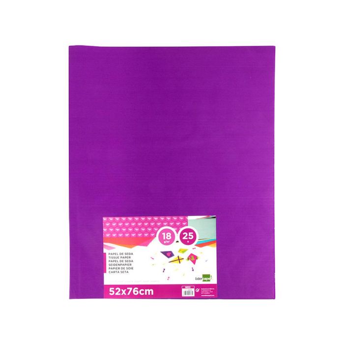 Papel Seda Liderpapel Violeta 52x76 cm 18 gr Paquete De 25 Hojas 2