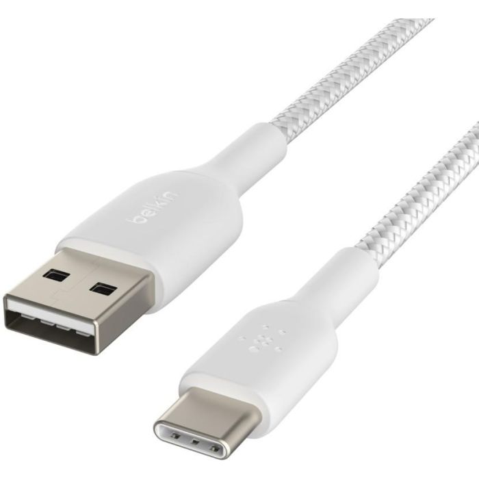 Belkin Cable USB-C a USB-A Recubierto 15cm Blanco 1 Belkin Cable USB-C a USB-A Recubierto 15cm Blanco 1