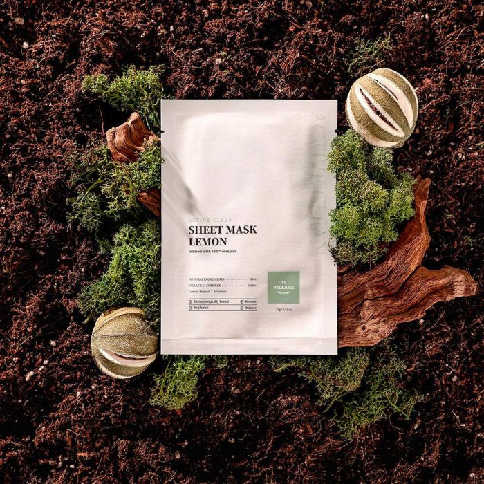 Village 11 Mascarilla Facial ACTIVE CLEAN con Limón - Hidratación y Luminosidad - 23 gr 1