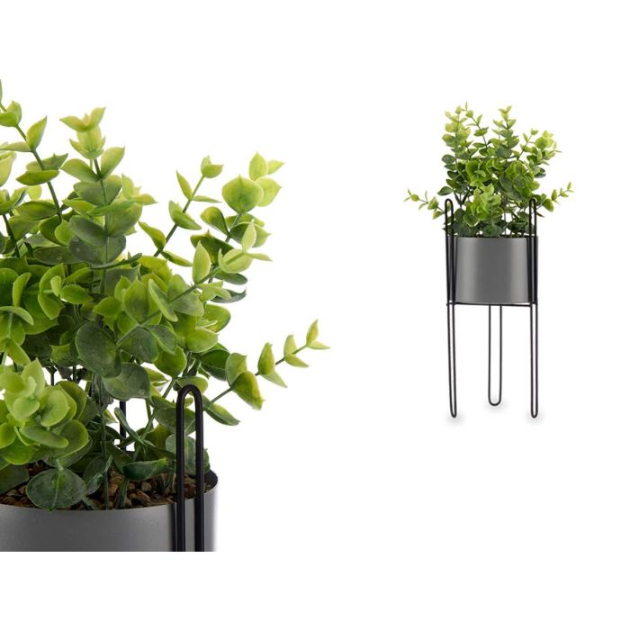 Planta Hoja Eucalipto Base Metal Gris Ibergarden 14X40CM (8 Unidades) 2 Planta Hoja Eucalipto Base Metal Gris Ibergarden 14X40CM (8 Unidades) 2