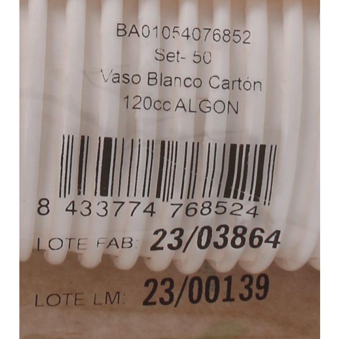 Set de 50 vasos blancos de cartón 120 cc Algon (20 Cajas) 2