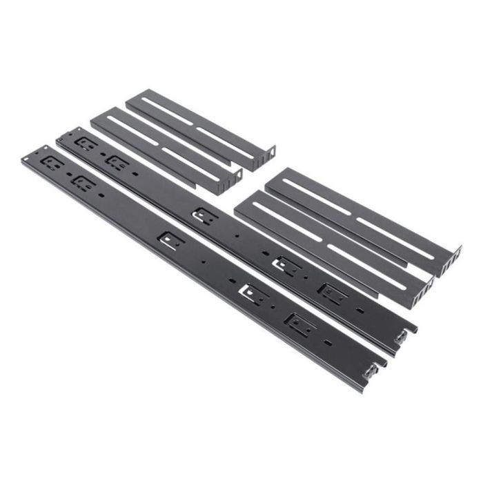 Unykach Railes Rack para armario 19" 1U/2U/3U/4U de acero negro telescópicos, 45mm x 550mm, 35kg de capacidad, con tornillería