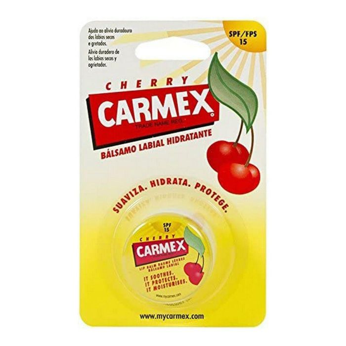 Carmex Bálsamo Labial Sabor Cereza en Tarro 7.5 gr - Protección e Hidratación Intensiva para Labios Agrietados y Secos