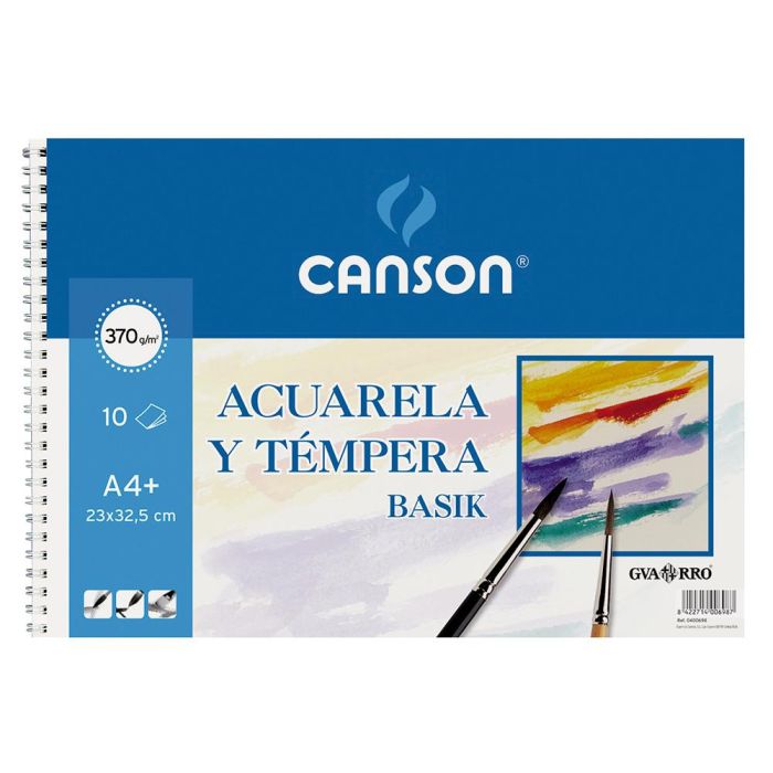 Canson Bloc Acuarela Y Témpera Basik Espiral 10 Hojas 370 gr 23x32,5 cm 3