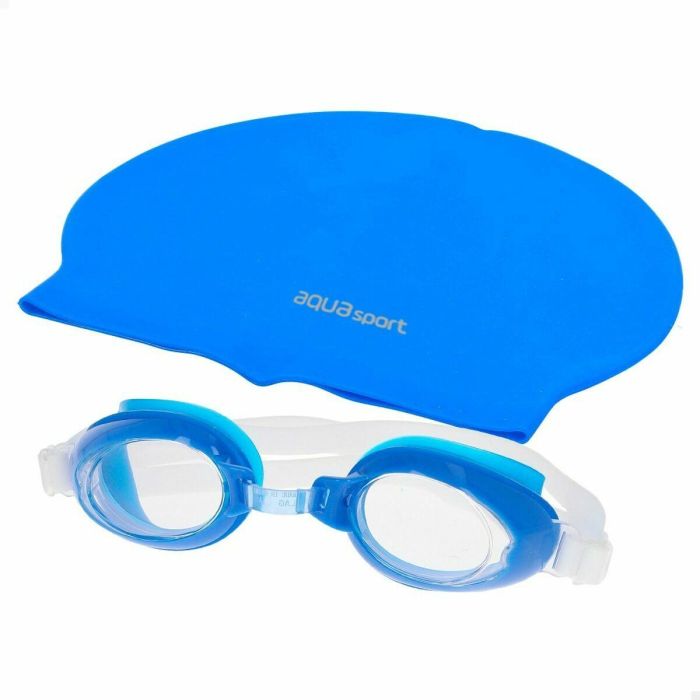 Gorro y Gafas de Natación AquaSport Azul Infantil Plástico (12 Unidades) 1