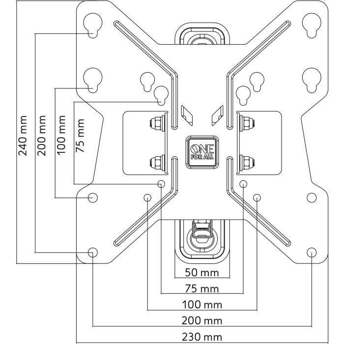 ONE FOR ALL WM2251 - Soporte de pared con ajuste de inclinación y rotación (180 °) para TV de 13 a 40 (33 a 102 cm) - Negro 2