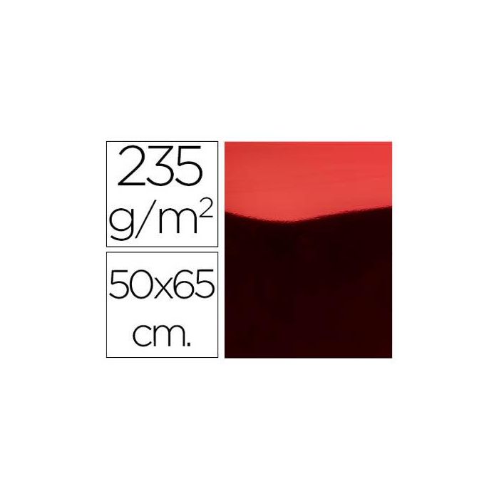 Cartulina Liderpapel 50x65 cm 235 gr-M2 Metalizada Rojo 10 unidades