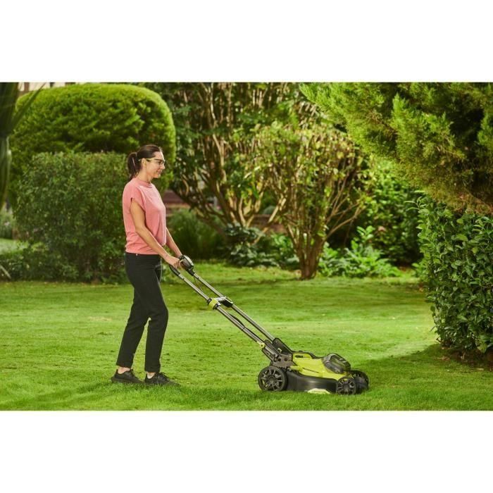 Cortacésped de empuje 18V - RYOBI - Corte Ø 40 cm - Recogida y mulching - 1 batería 18V 5 Ah + 1 cargador 4