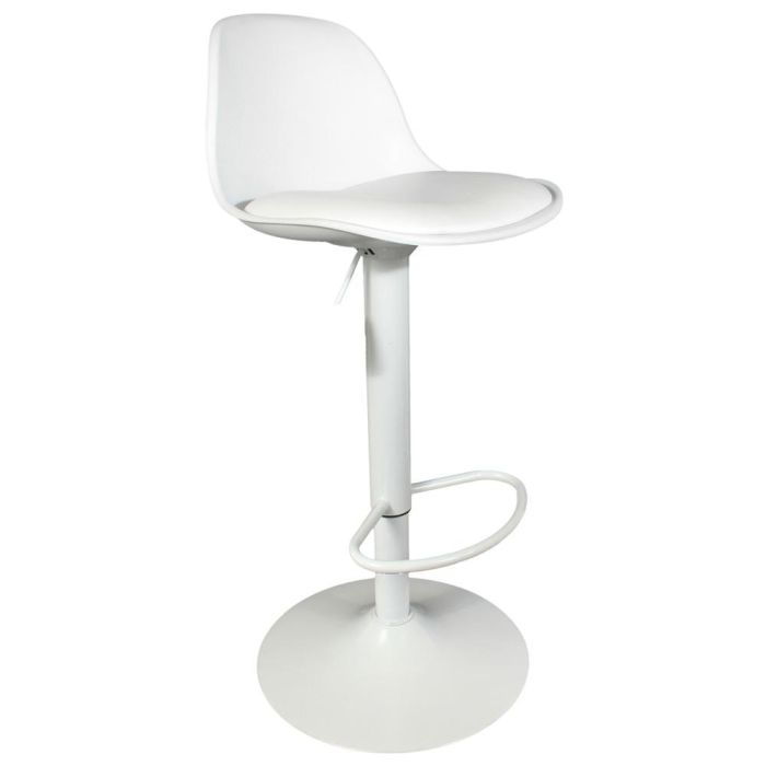 Home Deco Factory Taburete Bar Isak Blanco - Asiento Acolchado, Diseño Moderno, Regulable en Altura 83-104 cm 0 Home Deco Factory Taburete Bar Isak Blanco - Asiento Acolchado, Diseño Moderno, Regulable en Altura 83-104 cm 0
