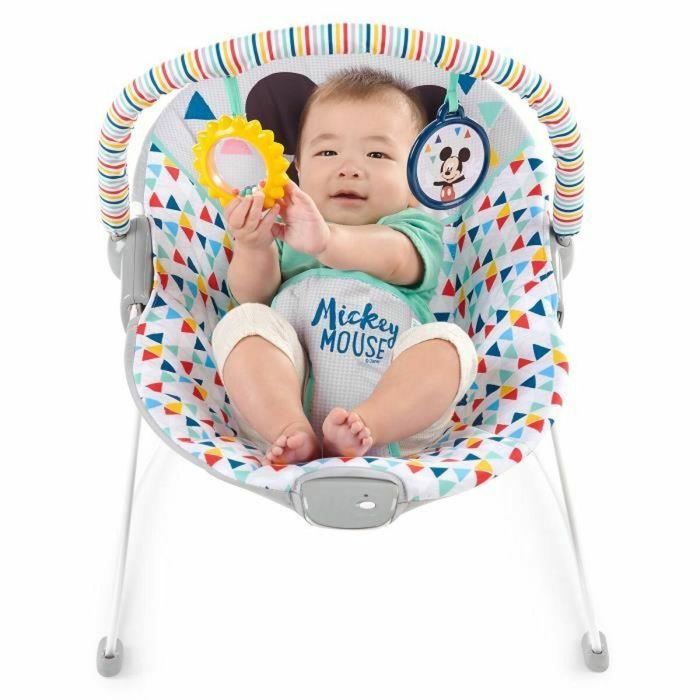 Disney Baby Mickey Transat con Asiento Vibrante Happy Triangles, Barra de Actividad y 2 Juguetes para Bebés 0-6 Meses 2 Disney Baby Mickey Transat con Asiento Vibrante Happy Triangles, Barra de Actividad y 2 Juguetes para Bebés 0-6 Meses 2