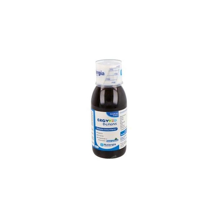 Nutergia Ergykid Defens Jarabe para Sistema Inmunitario Infantil con Saúco, Erysimum y Vitamina D3, Sabor Grosella Negra, 150ml