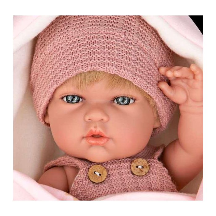 Muñecas Arias Muñeca 30 cm Natal Rosa C/Portabebe Cuerpo Vinyl Niña