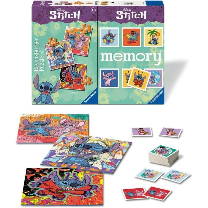 Multipack memory + 3 puzzles Stitch Disney 2 Multipack memory + 3 puzzles Stitch Disney 2
