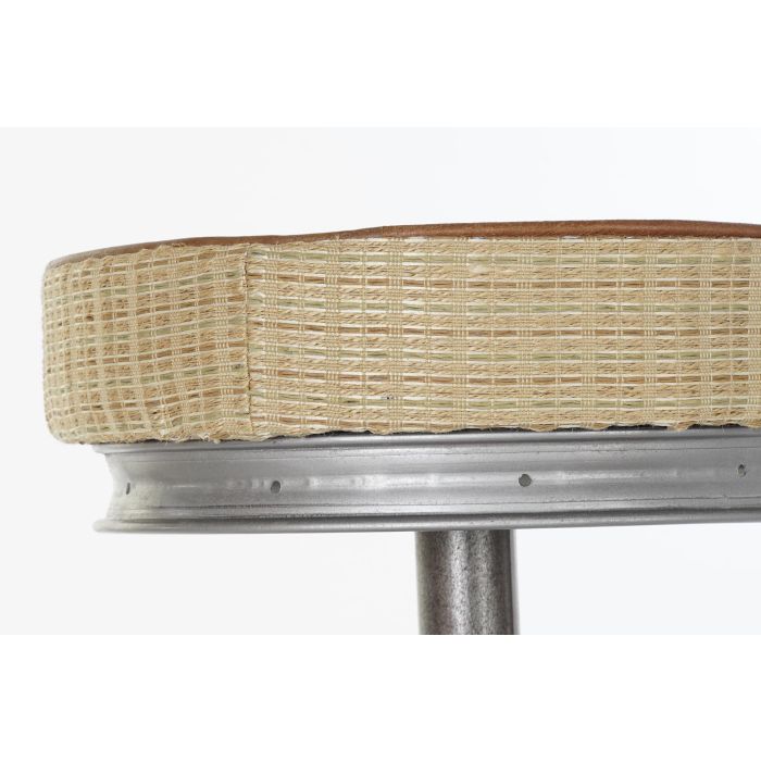 DKD Home Decor Taburete de Bar Balines de Metal y Ratán Marrón Claro y Plateado, Altura de Asiento 82 cm 2 DKD Home Decor Taburete de Bar Balines de Metal y Ratán Marrón Claro y Plateado, Altura de Asiento 82 cm 2