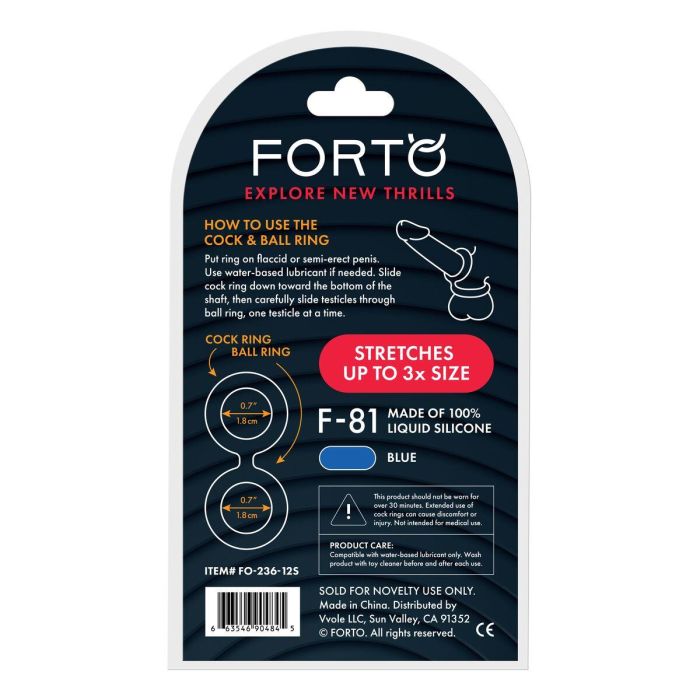 Anillo para el Pene Forto Azul Ø 44 mm (Talla única) 2 Anillo para el Pene Forto Azul Ø 44 mm (Talla única) 2