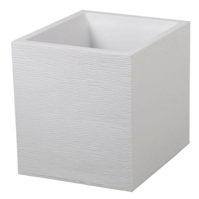 EDA Maceta cuadrada Graphit 39x39x43 cm, 35 L, Ceruse blanco, Anticongelante, Anti-UV, Interior/Exterior 0 EDA Maceta cuadrada Graphit 39x39x43 cm, 35 L, Ceruse blanco, Anticongelante, Anti-UV, Interior/Exterior 0
