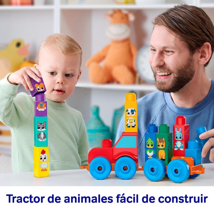 MEGA BLOKS Jkg33 - Tractor Construye Y Empareja - 30 Piezas con Animales de Granja - Juguete de Construcción para Niños +12 Meses (Español)