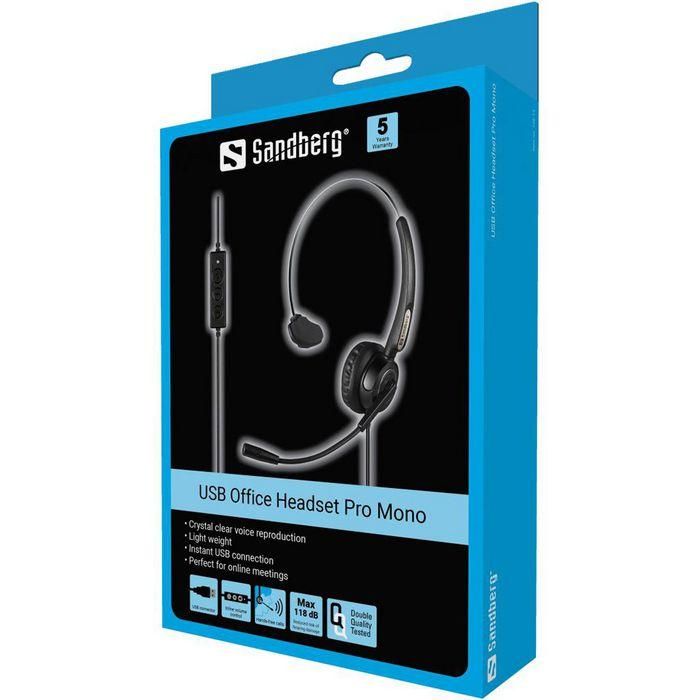 Sandberg USB Office Headset Pro Mono 3 Sandberg USB Office Headset Pro Mono 3