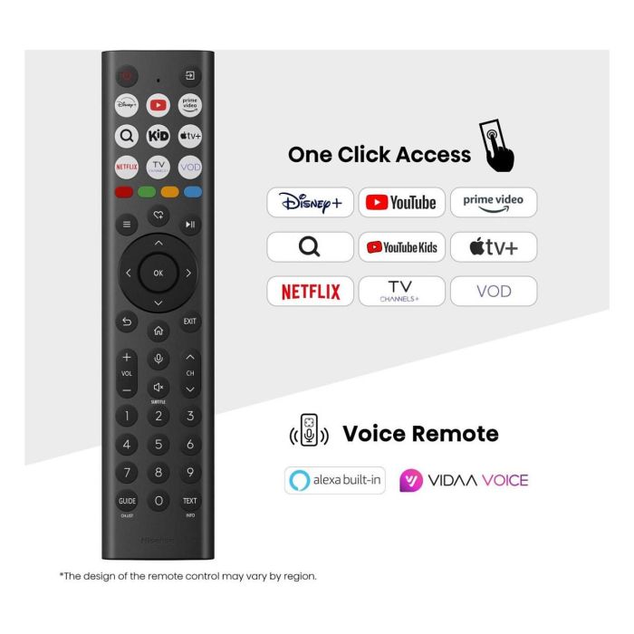 Hisense 58E77Q Smart TV QLED 58" (146 cm) 4K Ultra HD (3840x2160) HDR10+ Dolby Vision VIDAA Alexa 60Hz 3x HDMI 2x USB Wi-Fi LAN WLAN 10