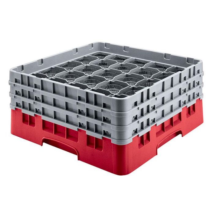 CAMBRO - 36S534-163 - Cesta de lavado 36 comp. 2 alturas - 7,2 cm Ø máx. - alt. máx. 14,9 cm - 50 x 50 x 18,4 cm - Rojo