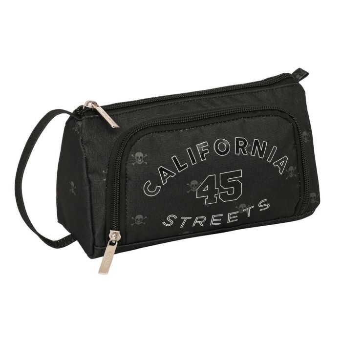 Estuche Escolar con Accesorios Safta California Negro 20 x 11 x 8.5 cm (32 Piezas)