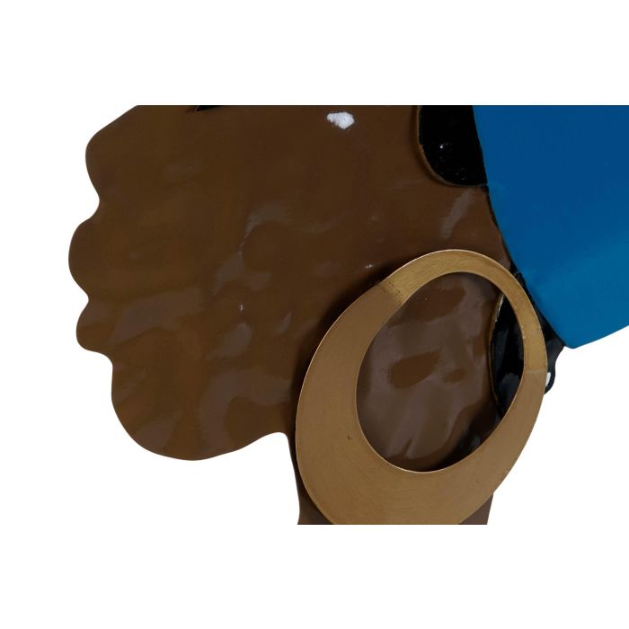 DKD Home Decor Decoracion Pared Colonial Azul Rosa Metal 2.5 x 60 x 33 cm (6 Unidades) 1