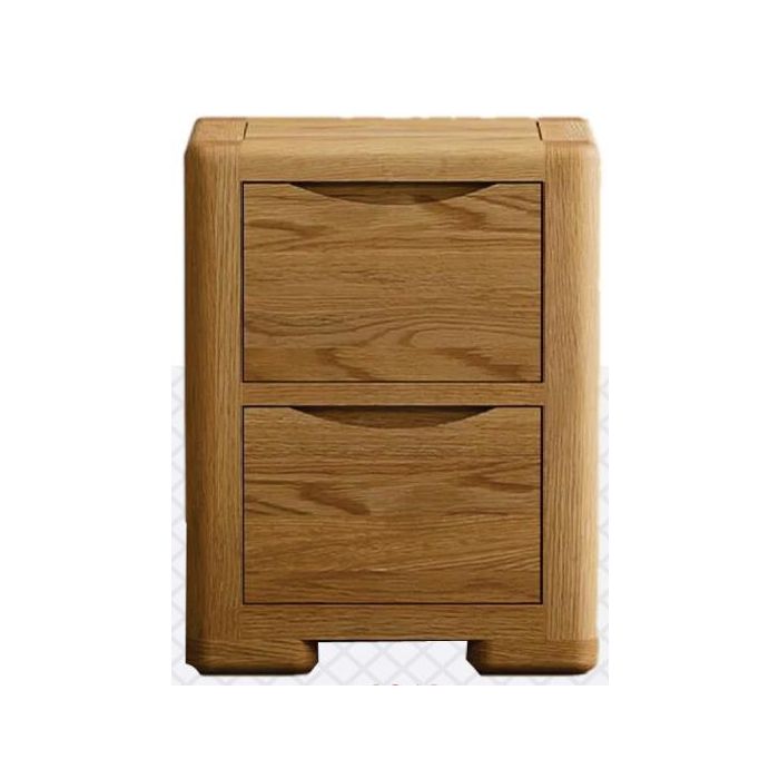 DKD Home Decor Mesita de Noche Alpino de Madera de Acacia Marrón 40x40x60 cm con 2 Cajones