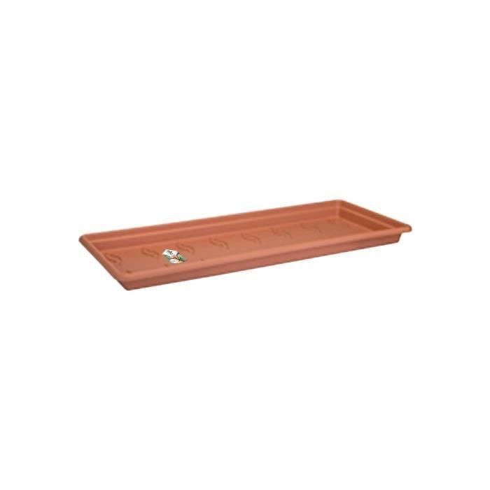 Elho Green Basics 100 Platillo para maceta XXL Terracota Exterior Ø 89.7x5.7cm, Plástico 100% reciclado, con reserva de agua 1