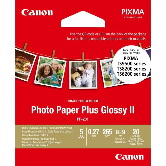 Canon 2311B070 Papel Foto Pp-201 9x9, 20 Hojas