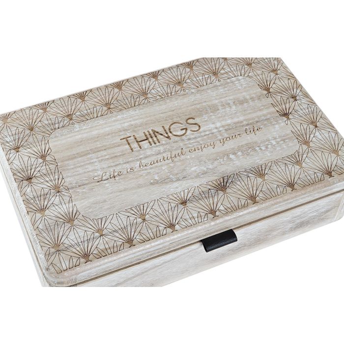 DKD Home Decor Caja Boho de MDF Natural 18 x 6.5 x 28 cm (Pack de 2 Unidades) 3
