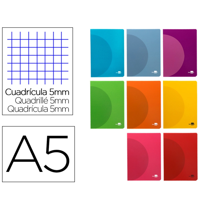 Liderpapel Libreta 360 Tapa Plástico A5 48 Hojas 90gr Cuadriculado 5mm Colores Surtidos 0 Liderpapel Libreta 360 Tapa Plástico A5 48 Hojas 90gr Cuadriculado 5mm Colores Surtidos 0
