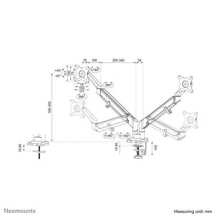 Neomounts Ds70-810Bl2 Full Motion Monitor Desk Mount For 17-32" Screens - Black 19 Neomounts Ds70-810Bl2 Full Motion Monitor Desk Mount For 17-32" Screens - Black 19