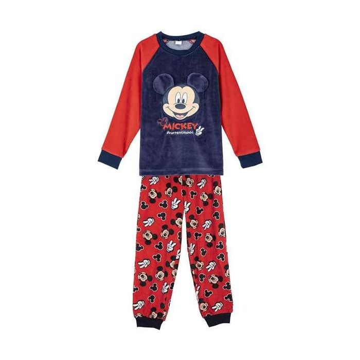 Pijama largo coral fleece aplicaciones mickey 3 años Pijama largo coral fleece aplicaciones mickey 3 años