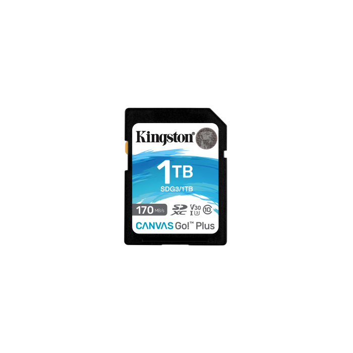 Kingston Canvas Go! Plus 1 TB SD UHS-I Clase 10 V30 U3 Resistente - SDG3/1TB Kingston Canvas Go! Plus 1 TB SD UHS-I Clase 10 V30 U3 Resistente - SDG3/1TB