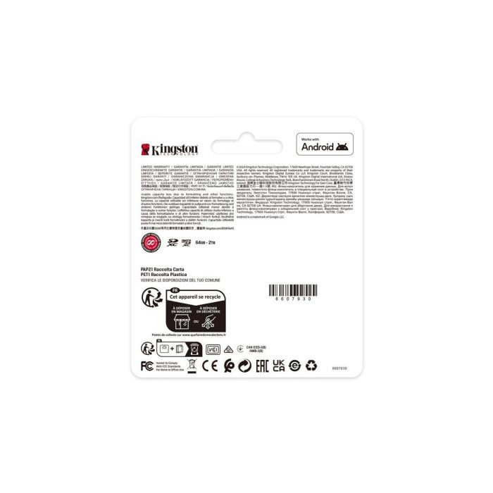 Tarjeta de Memoria Micro SD con Adaptador Kingston SDCS3/128GBSP 128 GB 1 Tarjeta de Memoria Micro SD con Adaptador Kingston SDCS3/128GBSP 128 GB 1