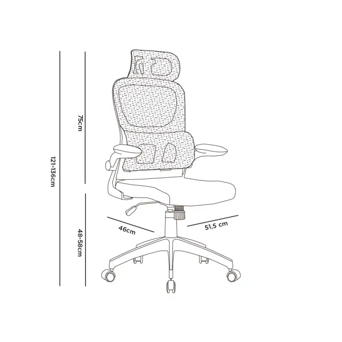 Q-connect Silla de Dirección Sorrento Malla con Base Metálica, Respaldo Transpirable, Reposabrazos Ajustables y Ruedas Premium, Color Gris, Alt Max 1320 mm 1