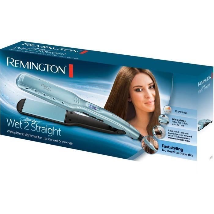 Plancha de pelo REMINGTON S7350, plancha de pelo profesional Wet2Straight, placas flotantes de cerámica avanzadas, cuidado anti-frizz 2 Plancha de pelo REMINGTON S7350, plancha de pelo profesional Wet2Straight, placas flotantes de cerámica avanzadas, cuidado anti-frizz 2