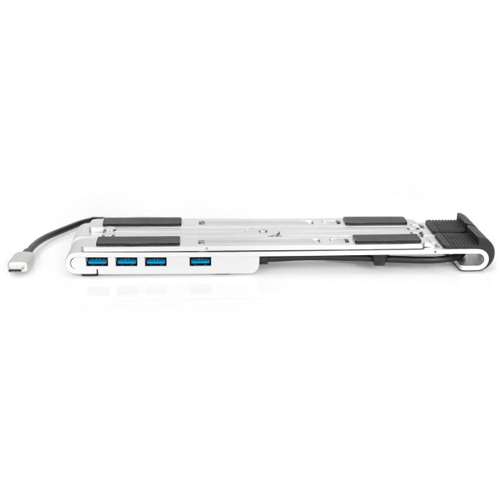 Notebook-Ständer mit integriertem USB-C™ Hub 5-Port PD Ladefunktion DIGITUS Silber 5 Notebook-Ständer mit integriertem USB-C™ Hub 5-Port PD Ladefunktion DIGITUS Silber 5