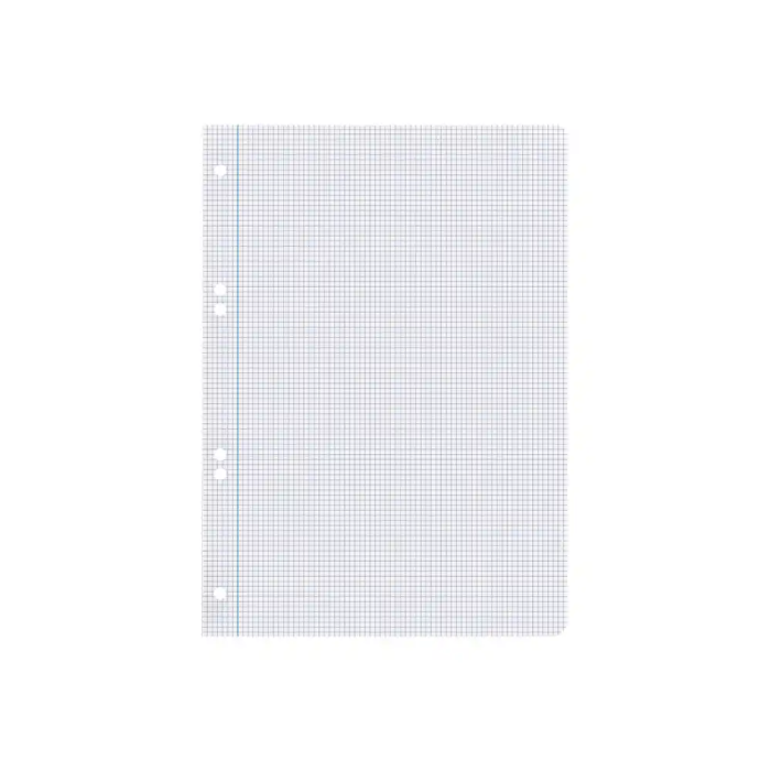 Liderpapel Recambio A5 100 Hojas 75gr Cuadro 3mm Con Margen 6 Taladros 5