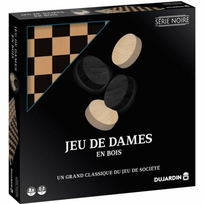 Dujardin DUJ3701656100560 Serie Negra Tablero de Damas Juego de Mesa para 7 Años 2