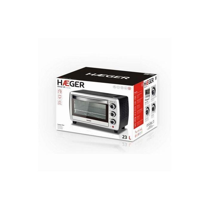 HORNO / TOSTADOR SOBREMESA MULTIFUNCION HAEGER OLIVER 23L- 1500W - TEMPORIZADOR REGULABLE - 4 RESISTENCIAS ACERO INOX - PUERTA VIDRIO DOBLE 3 HORNO / TOSTADOR SOBREMESA MULTIFUNCION HAEGER OLIVER 23L- 1500W - TEMPORIZADOR REGULABLE - 4 RESISTENCIAS ACERO INOX - PUERTA VIDRIO DOBLE 3