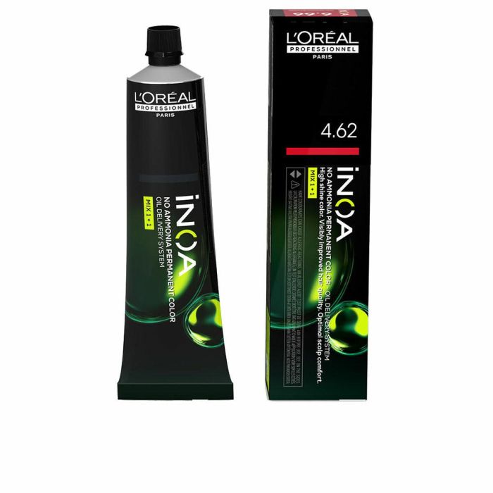 L'Oréal Professionnel Paris INOA Coloración Permanente Sin Amoniaco #4.62 - 60 gr, Cobertura 100% Canas, Vegano