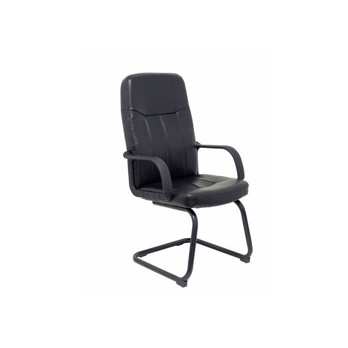 Silla Piqueras Y Crespo Aragon Confidente Estructura Patin Negro Brazos Fijos Asiento Y Respaldo Tapiceria Similpiel Negro