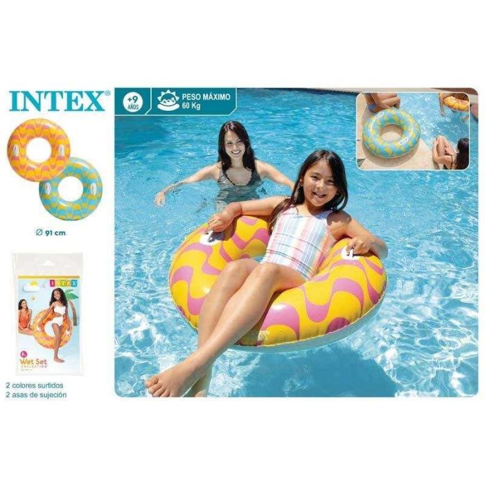 Intex Flotador Rueda de Colores 91 cm con Asas (+9 Años) PVC Modelos Surtidos 7