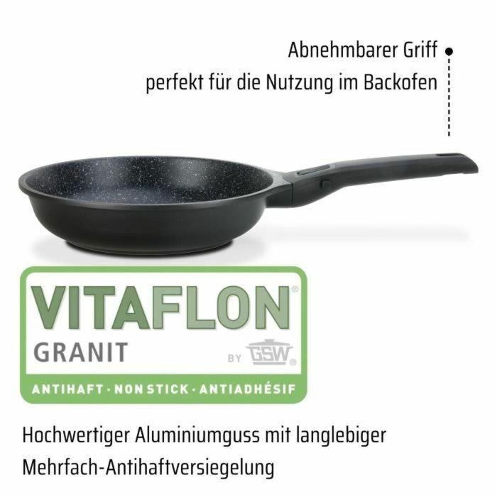 GSW 167833 Sartén Easy Click de Aluminio y Plástico 28 cm con Tapa de Cristal - Negra 1