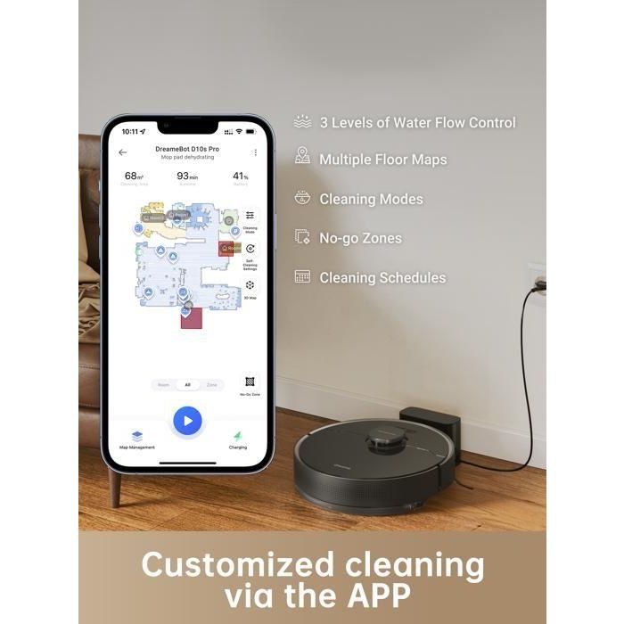 Dreame D10s Pro Robot Vacuum and Washer con acción IA - Autonomía 280 min - Potencia de aspiración: 5000 PA 3 Dreame D10s Pro Robot Vacuum and Washer con acción IA - Autonomía 280 min - Potencia de aspiración: 5000 PA 3