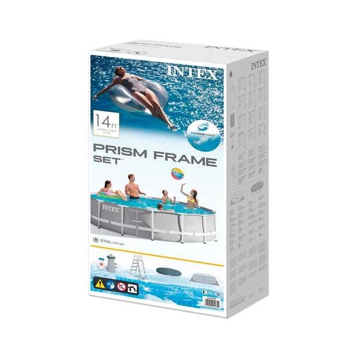 Intex Piscina Redonda Desmontable Prism Frame con Depuradora y Escalera 427x107 cm (12706 Litros) 1